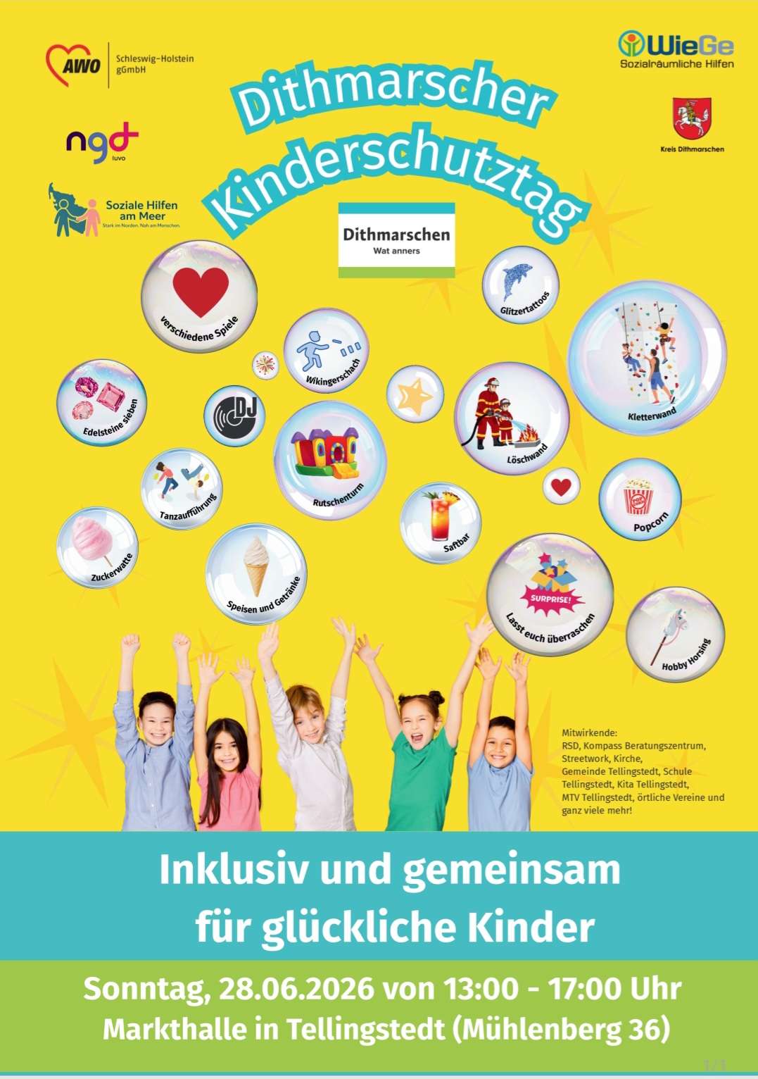 Buntes Plakat zum Kinderschutztag