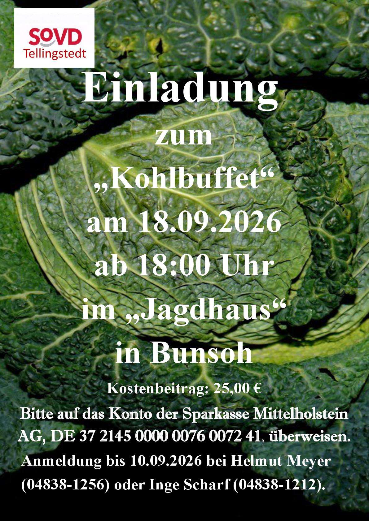 Einladung zum Kohlbuffet