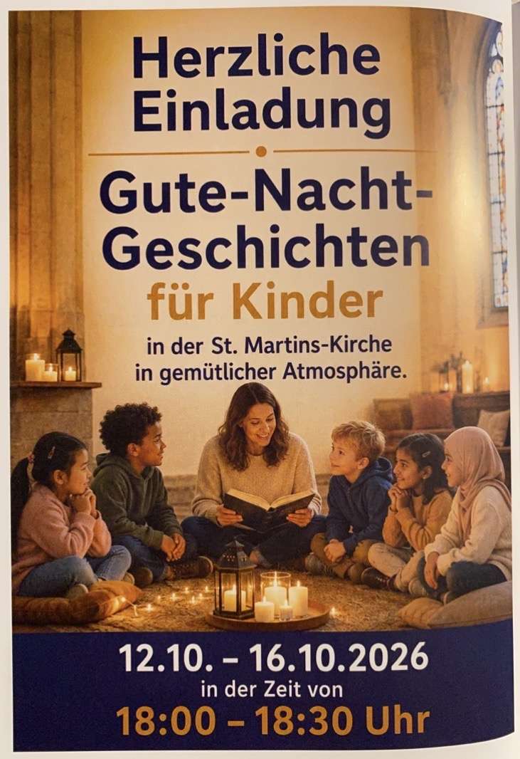 Einladung zu den Gute-Nacht-Geschichten für Kinder
