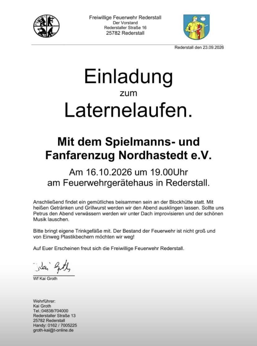 Einladung zum Laternenumzug