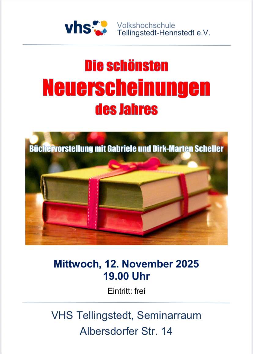 Einladung zur Buchvorstellung. Auf der Einladung sind schön verpackte Bücher zu sehen.