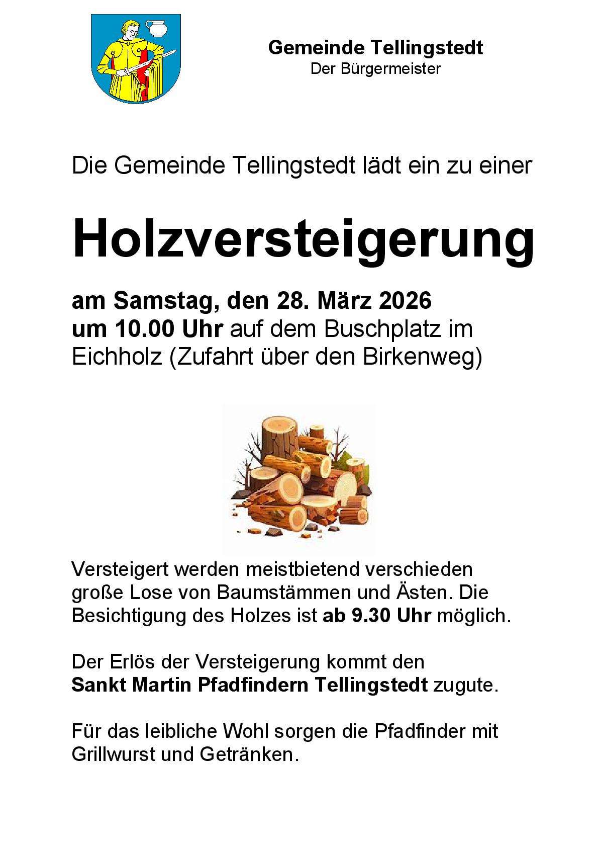 Einladung zur Holzversteigerung