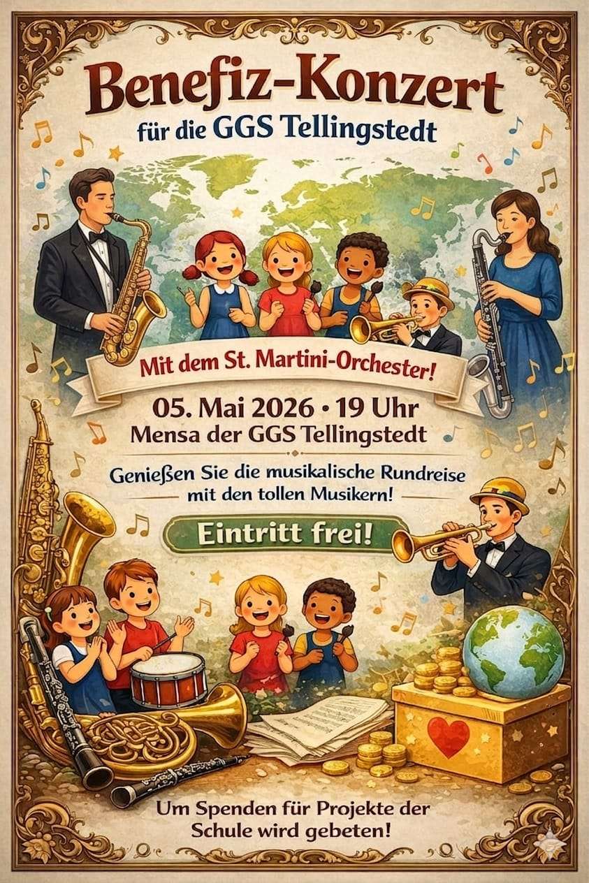 Einladung zum Benefiz-Konzert für die GGS Tellingstedt